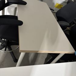 Office Tables And Four Swivel Chairs 