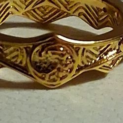 PANDORA AUTHENTIC BRAND NEW GAME OF THRONES HOUSE OF DRAGON CROWN RING 14 KT GOLD PLATED W/ CRYSTALS  SIZE 9 