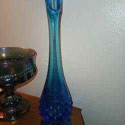 Beaded Blue Vase