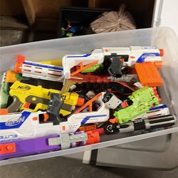 Corded box of Nerf guns