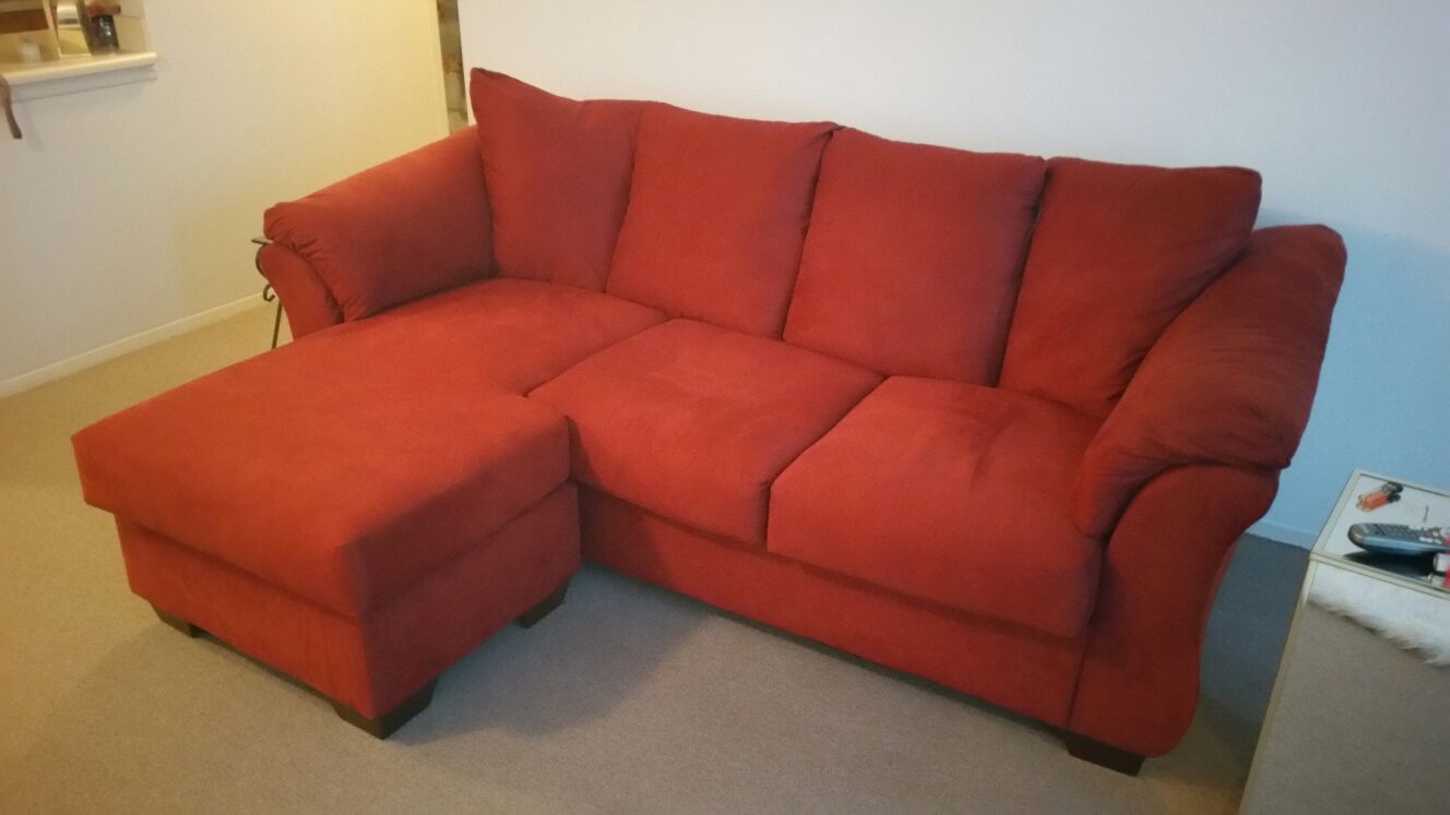 Red brick color Chaise couch