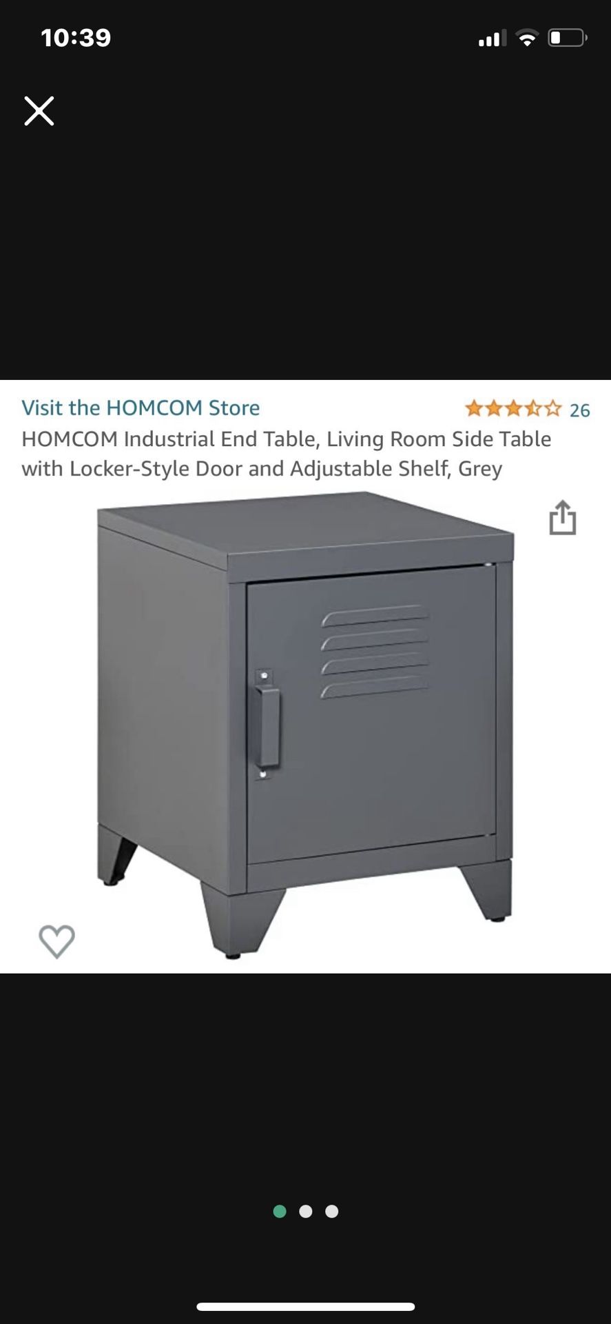 Night Stand / End Table Locker Style