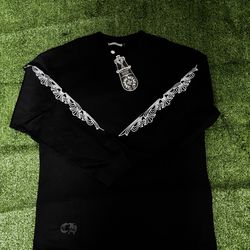 Black and white chrome heart long sleeve