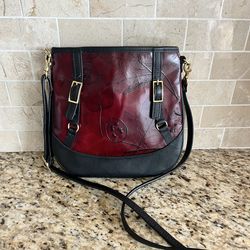 C.L. Whiting Leaf Leather Crossbody Bag