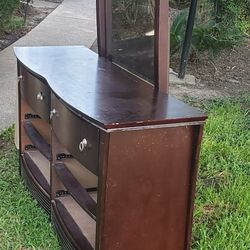 Solid Wood Dresser With Mirror