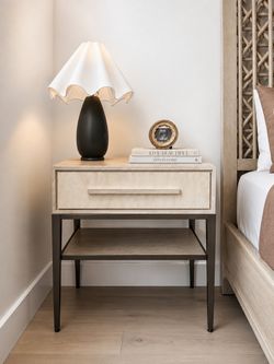 Modern Nightstand with Drawer and Shelf