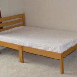 Twin Size Bed With Mattress, Cover and Sheet