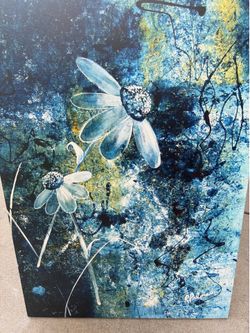 48 1/2 x 34 Canvas Print of Pretty Blue Flowers