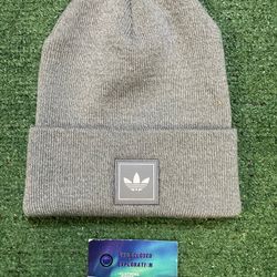 Adidas grey trefoil beanie