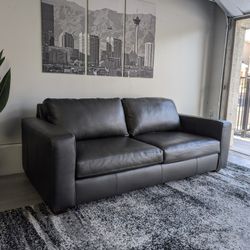 Macy's Gus 86" Top Grain Leather Sofa - Like New - Free Delivery