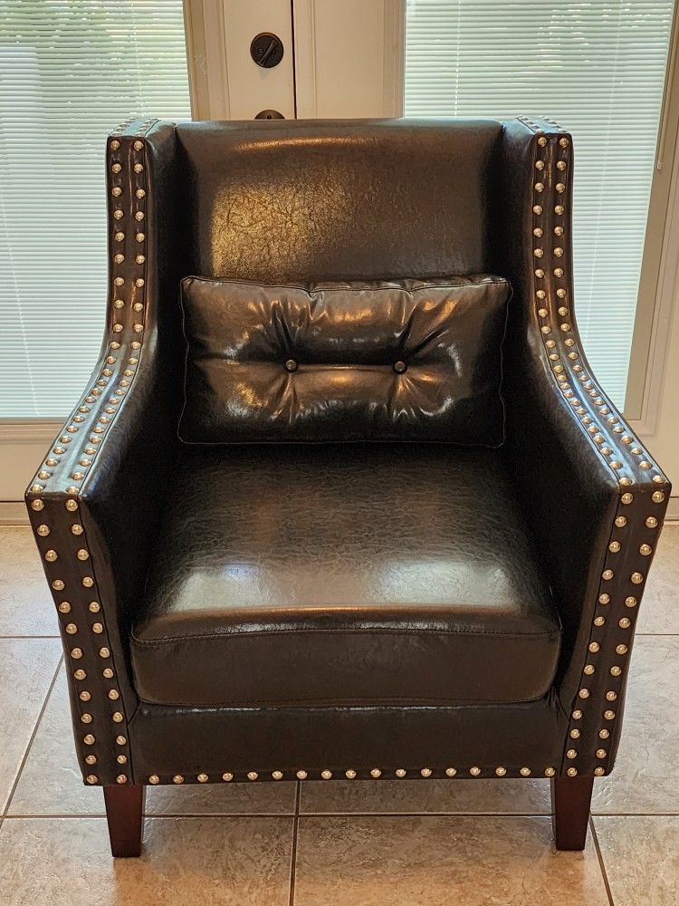 Black Chair with Silver Nailhead Accents, Very Nice! 

