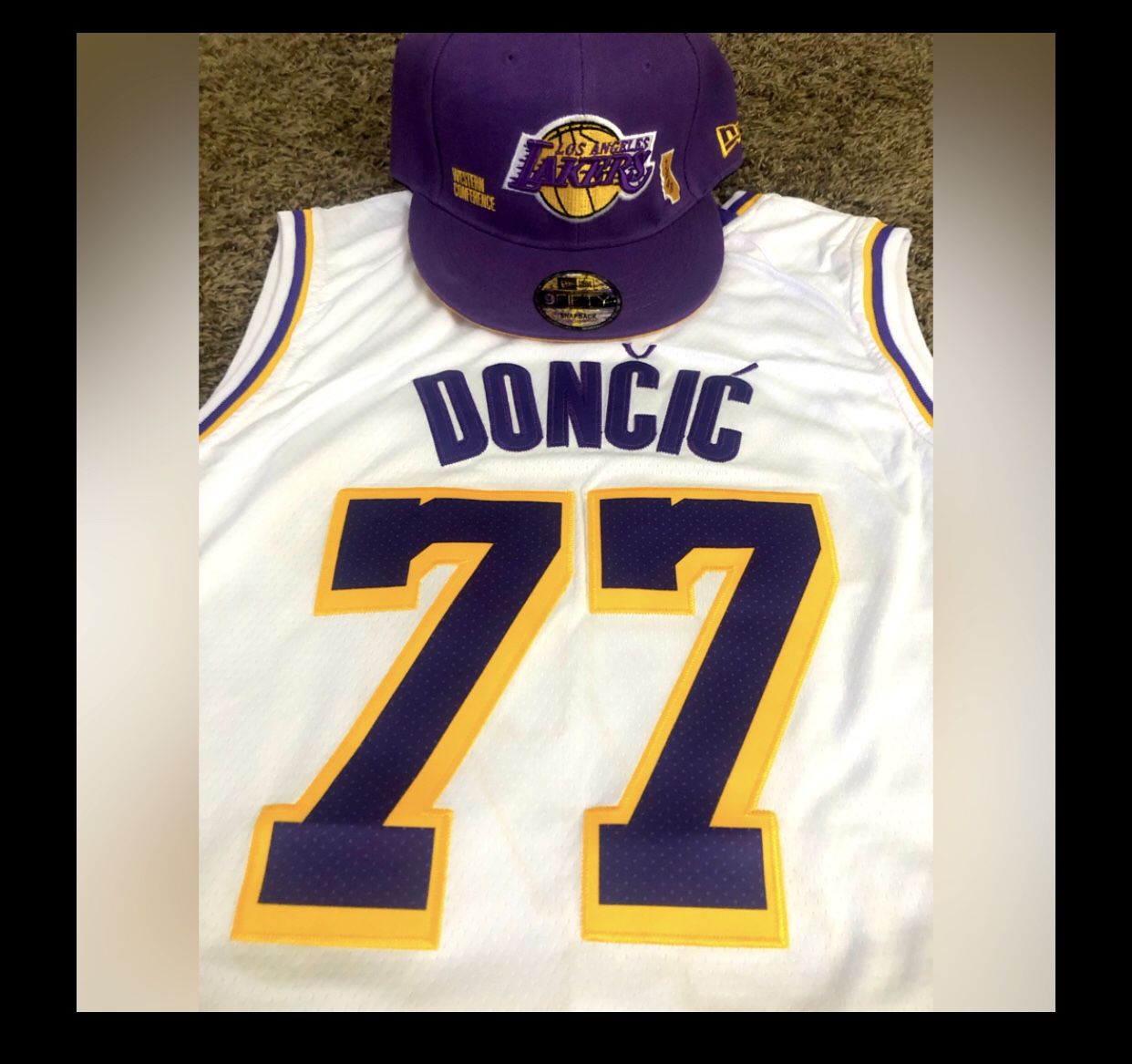 Lakers Doncic Jersey/Hat