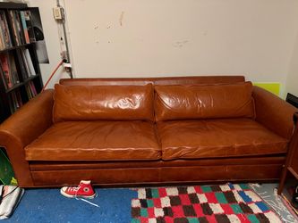 Polo inspired leather couch