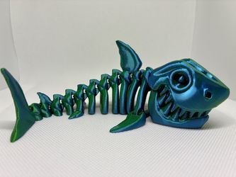 3D Printed Articulated Skeleton Fish Figurine
