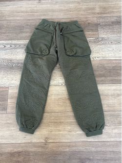 Wasted collective - high quality green padded joggers with interior lining SIZE MEDIUM