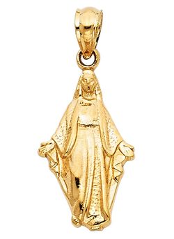 Beautiful Guadalupe (Virgin Mary) body religious pendant 14K REAL YELLOW GOLD. Description⬇️