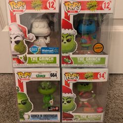 Funko Pop Pops Lot of 4 The Grinch Christmas with Chase