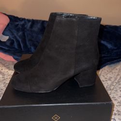 Black Suede Halogen Ankle Boots 7
