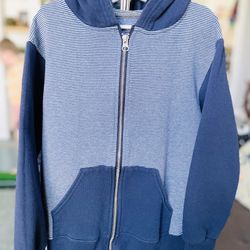 Fruit Of The Loom Boys M (8) Long Sleeve Zipper Hoodie In Blue