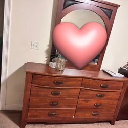 Dresser W/detachable mirror, Chest,  and Nightstand 