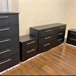 Dresser, Chest And 2 Nightstands - Cómoda, Gavetero Y 2 Mesitas De Noche 