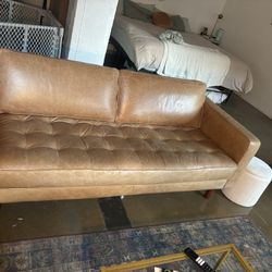 Brown Leather Couch 