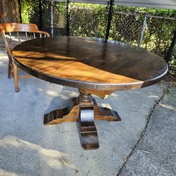 Antique Solid Pine 4' Round Table Set