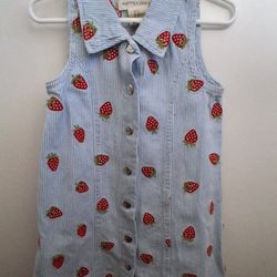 Strawberry Denim Dress