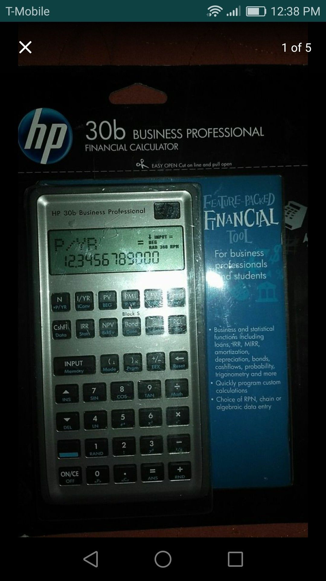 HP-30b business financial calculator