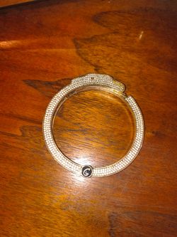 Iced out handcuff bracelet