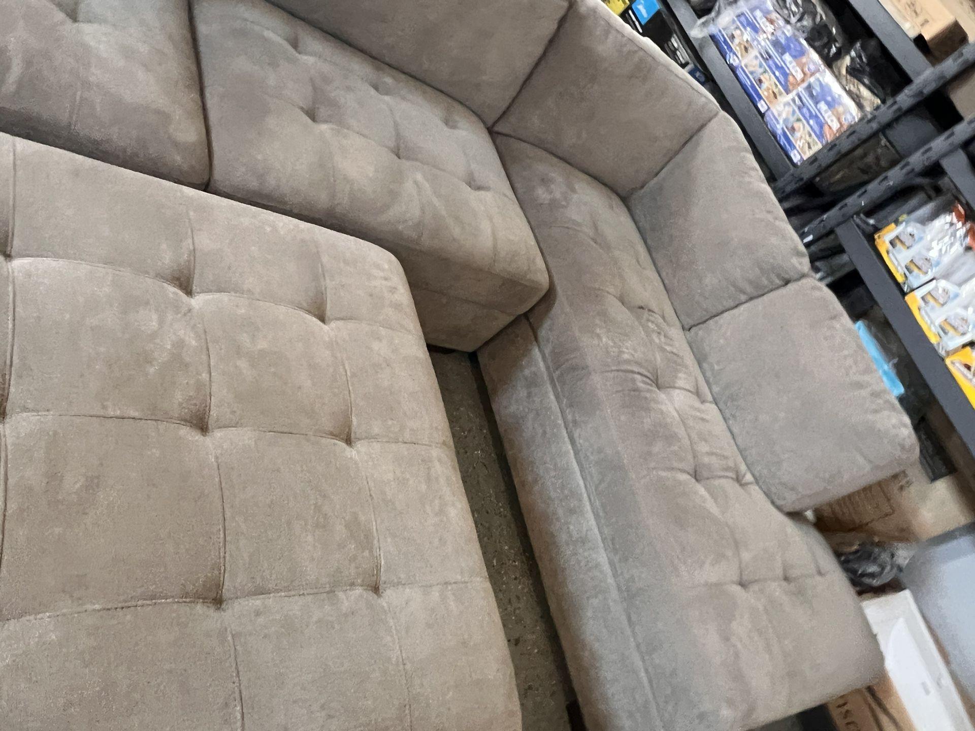(Delivery Available) Brand New Gray sectional with ottoman