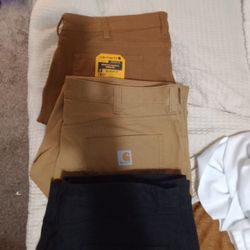 3 Pairs Of Mens Work Pants Carhartt Timberland Pro