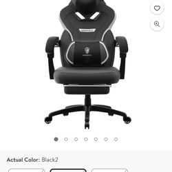 Dowinx Fabric Gaming Chair with Footrest and Massage, Big and Tall Heavy Duty Chair for Adults, Blac