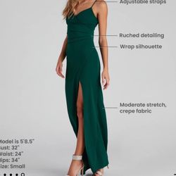 Windsor Teal Long Formal Dress