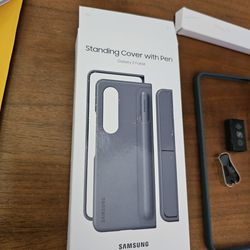 Original Samsung Fold 4  Standing Phone Case With Pen New