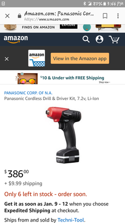 PANASONIC DRILL W/2 batteries