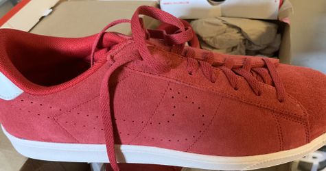 Red Nike suede Tennis Classic sneakers 12...make a strong offer and they’re yours!