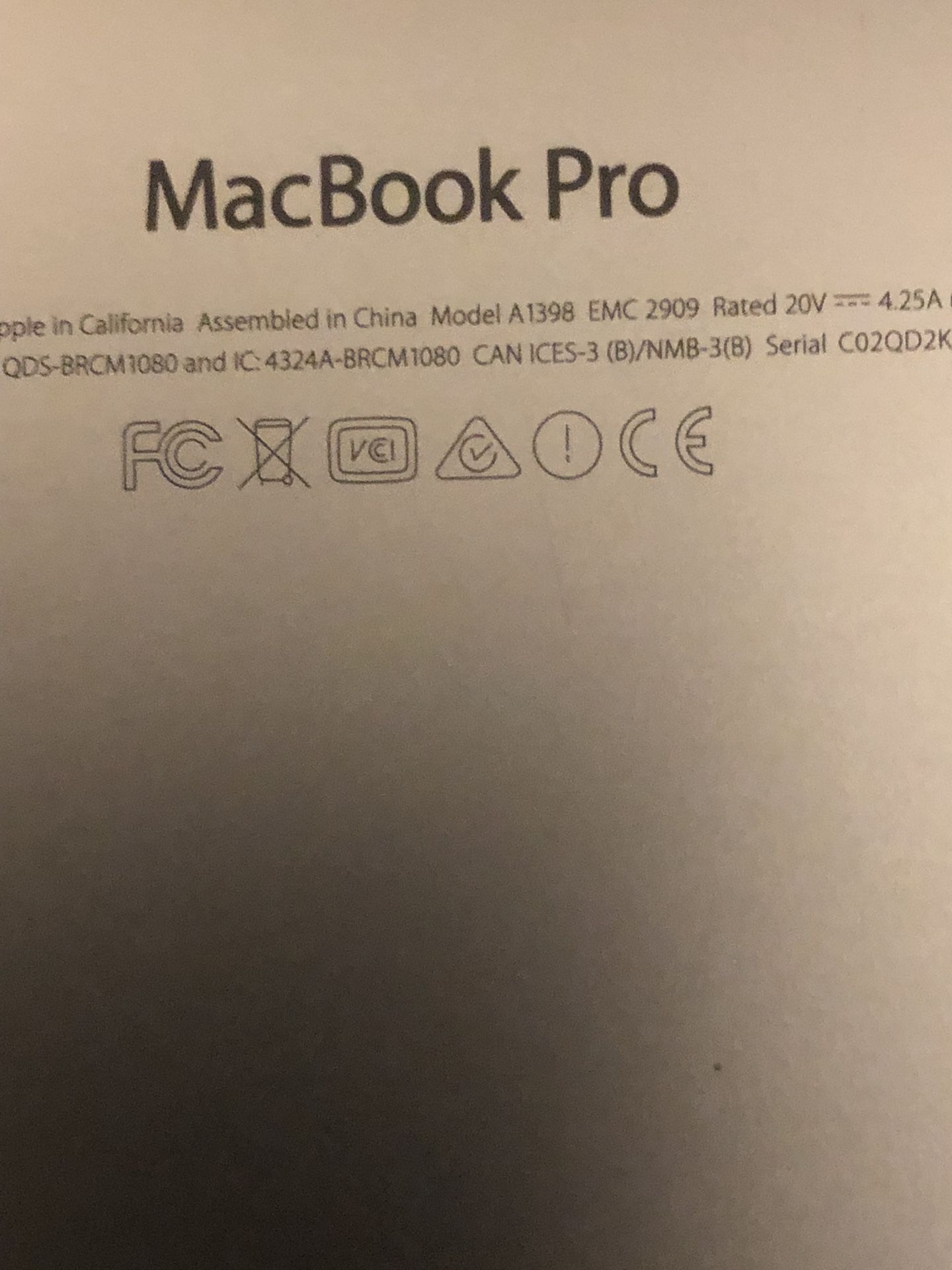 Mac Book Pro 15”