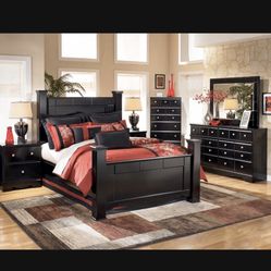 Ashley Bedset Queen Bed Dresser Mirror $1299 Nightstand Extra 