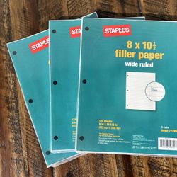 $3 for Bundle of (3) Staples Binder Filler Paper