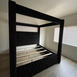 Black Canopy King And Queen Bed Frame 