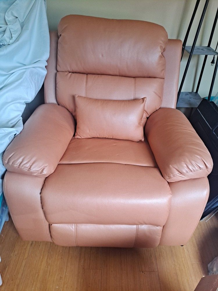 38'' W Classic Super Soft and Oversize Top Faux Leather Manual Rocking Recliner with Lumbar Support