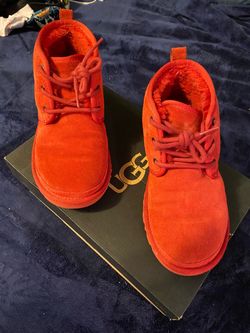 UGG big kids Red Suede Lace-Up Boots