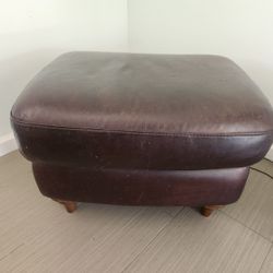 Brown Leather Ottoman