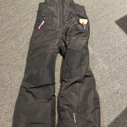 Champion black snow bib overalls with pink accents size XS 4-5