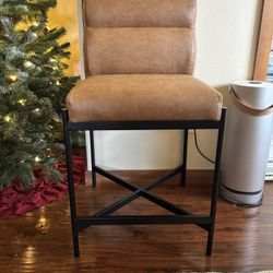 Thomasville Brown Leather Counter Stool