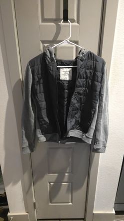 ​Abercrombie & Fitch Hybrid Puffer Hoodie - Two-Tone Gray - Men's Medium - Excellent Condition