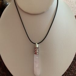 New Rose Quartz Pendant With Necklace 