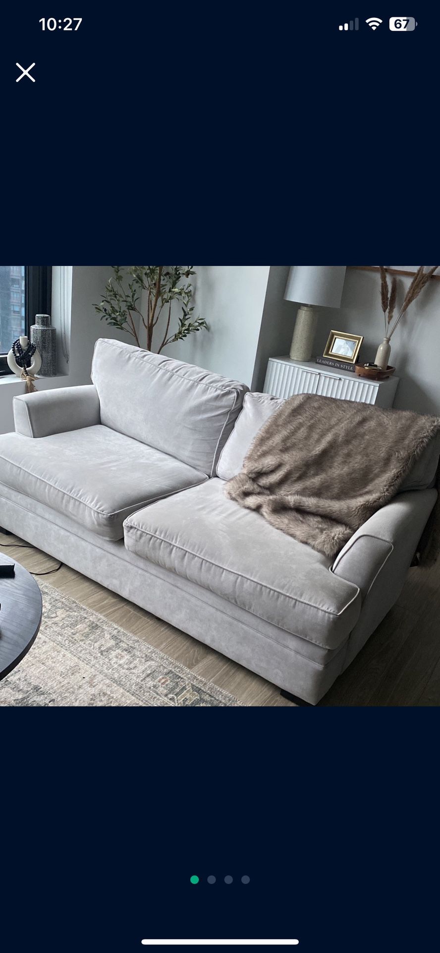 grey Jordan’s Furniture Couch 