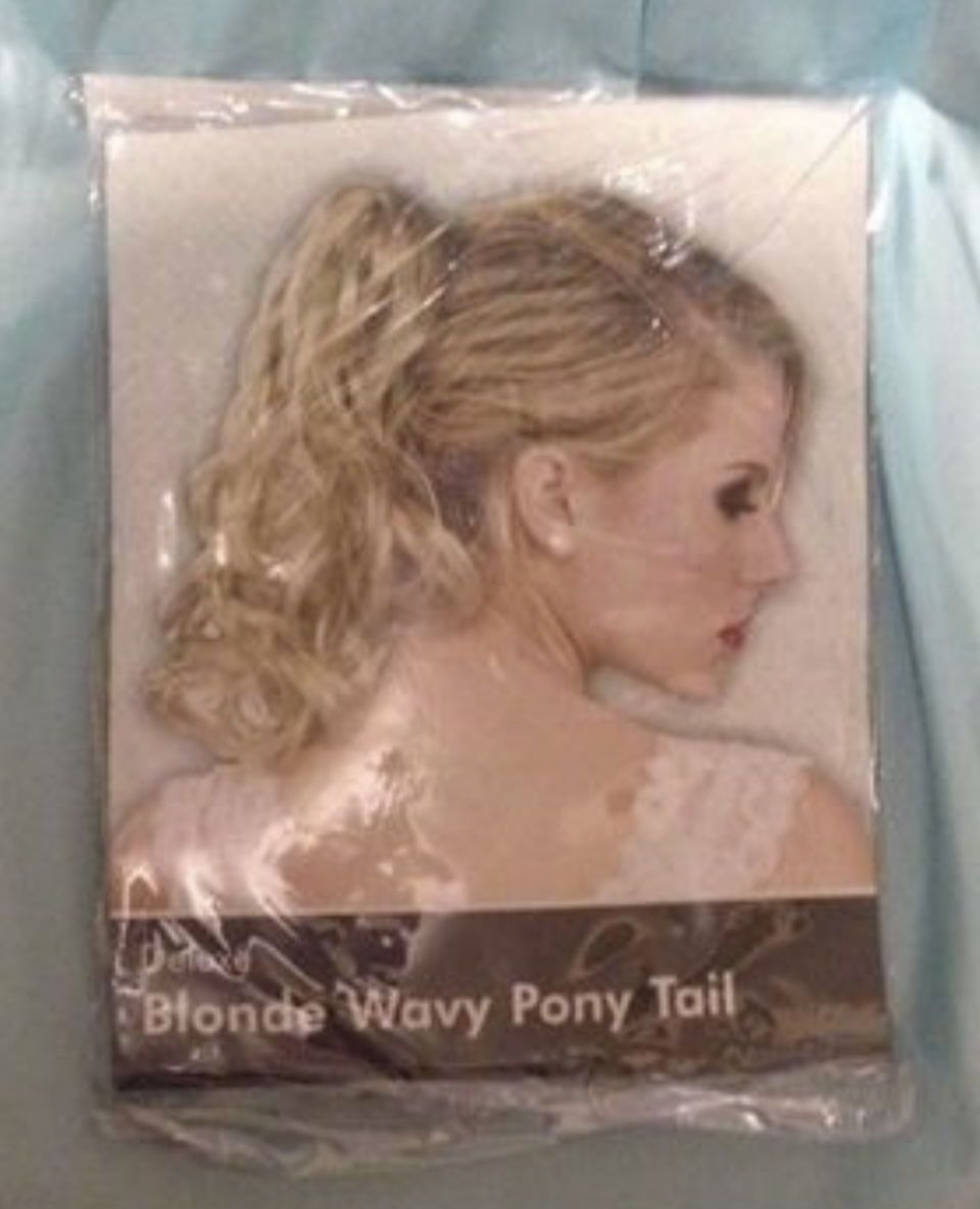 New Blonde wavy clip pony tail